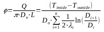 Calculation of the heat flux through a pipe with an insulation layer Calculation of the heat flux through a pipe with an insulation layer