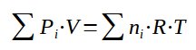 Sum of partial pressures