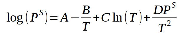 Harlacher equation for saturation pressure Harlacher equation for saturation pressure