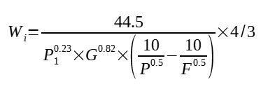 Mahlen – Arbeitsindex-Berechnungsformel (trocken)