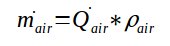 Calculation of air mass flowrate