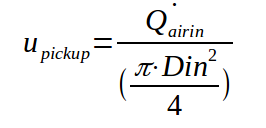 Air pickup velocity calculation